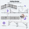 6 Feet Plastic Folding Bench Picnic Camping Dining Seat with Carrying Handle